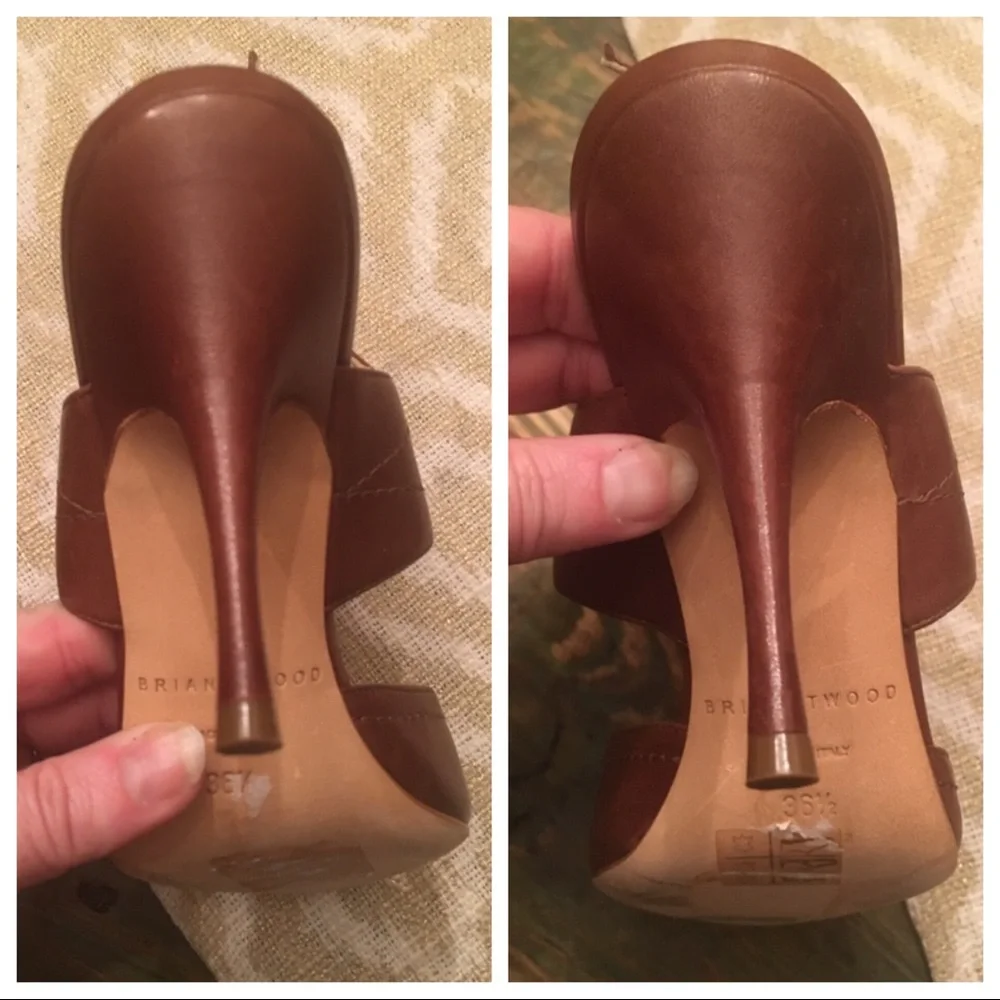 Brian Atwood Gold Studded Heels